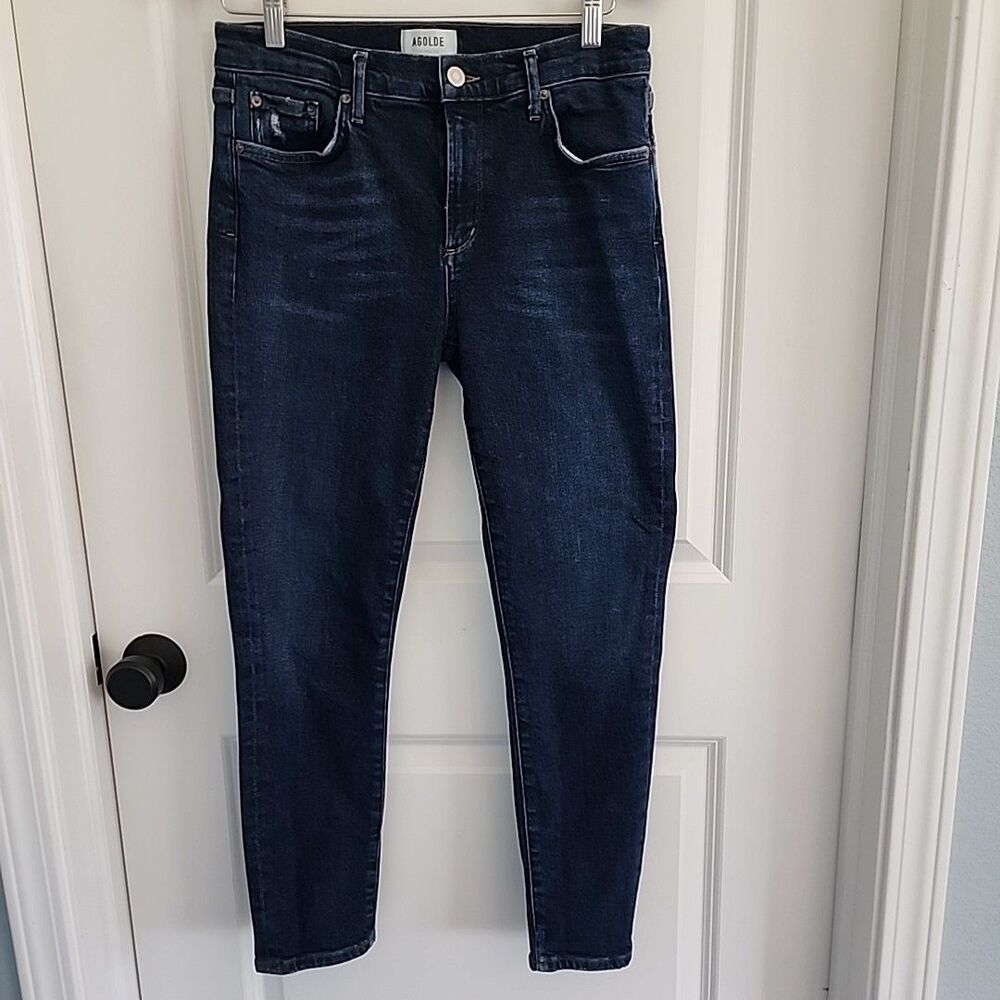 Agolde Sophie Jeans Womens Size 28 High Rise Blue Dark Wash Stretch Skinny Leg